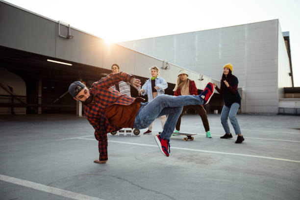 istock Group of young dancers 1387102528