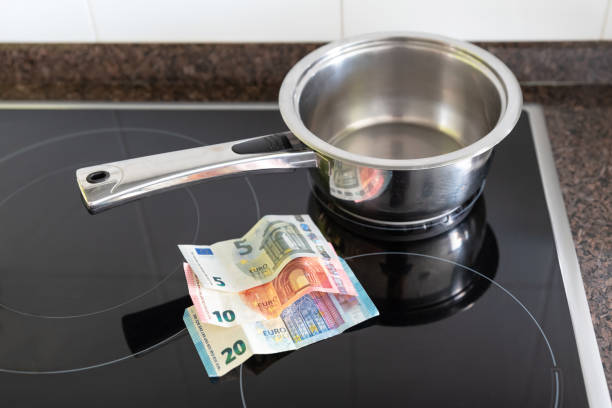 istock Euro bills on a kitchen with a pot 1387103491
