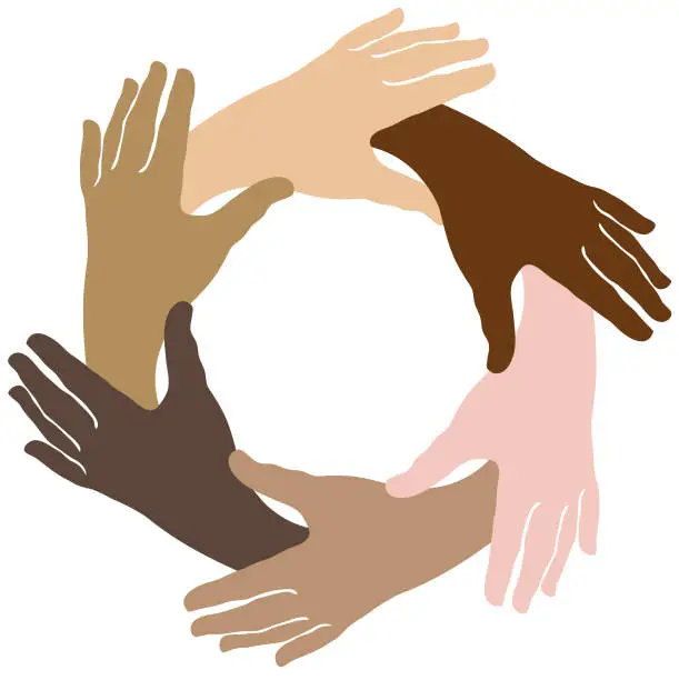Vector illustration of Multi ethnic friends illustration