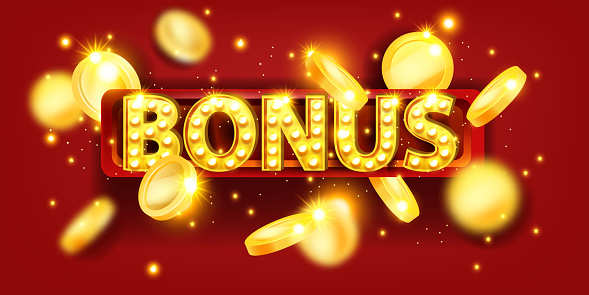 Extra gift lucky sign online gambling game logo, special winner discount illustration. Casino bonus