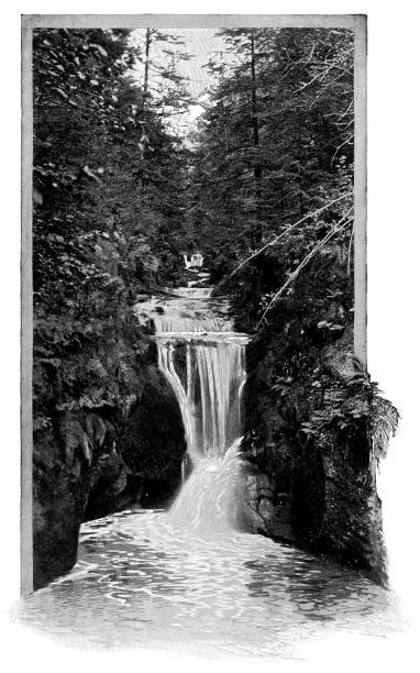 istock Geroldsau Waterfall in the Black Forest Mountain Range at Baden-Baden, Germany - 19th Century 1387114294