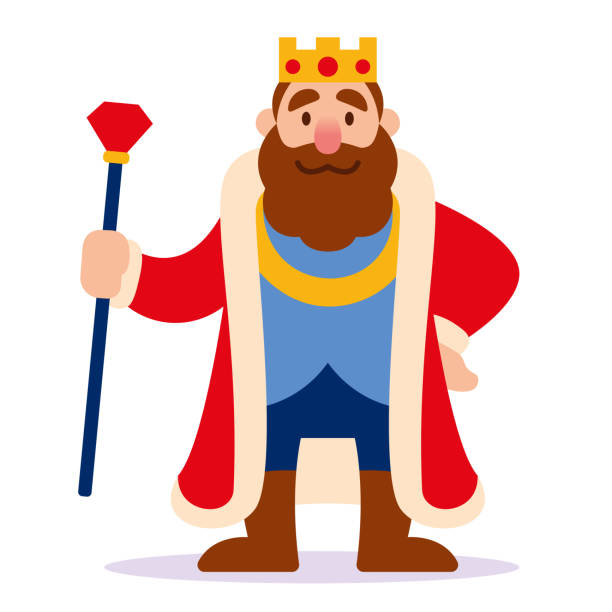 illustrations, cliparts, dessins animés et icônes de isolé mignon roi royal médiéval personnage de dessin animé vector - empire dress