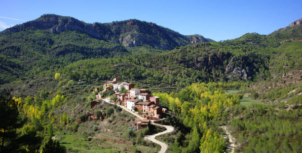 istock Beautiful panoramic of small Spanish village 1387117956