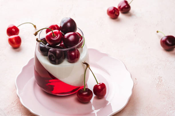 istock panna cotta with cherry jelly 1387124338