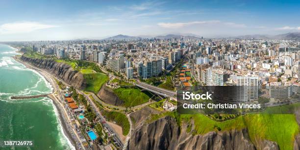 Aerial View Of Lima City Peru Stock Photo - Download Image Now - Lima - Peru, Peru, Costa Verde - Peru