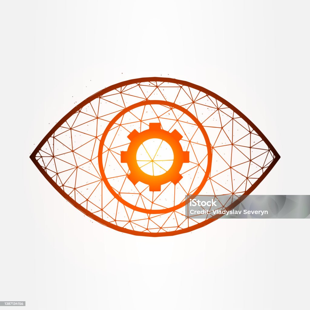 Technical Eye Vector Eye With Gear Polygonal Vector Illustration Isolated On White ...