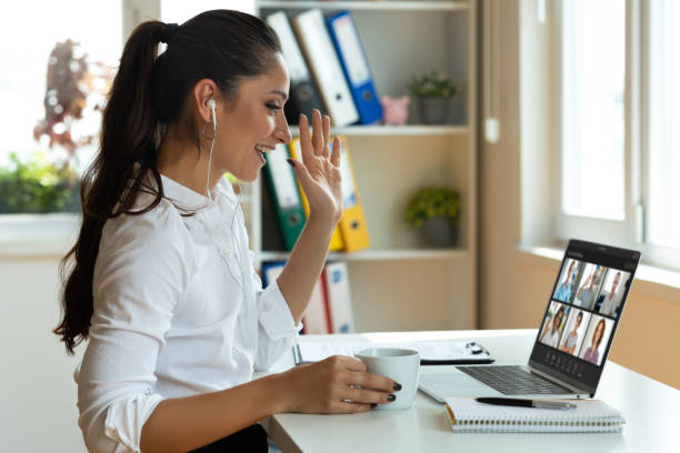 Woman in a video conference