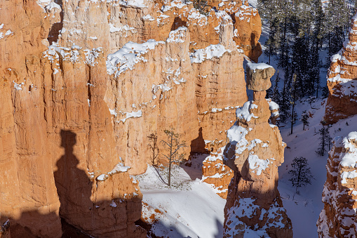 a beautiful snow covered landscape in Bryce Canyon National Park Utah in winter