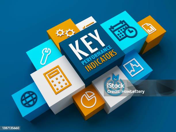 3d Render Of Key Performance Indicators Business Concept Banner Stock Photo - Download Image Now