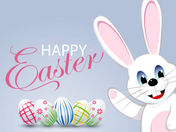 illustrations, cliparts, dessins animés et icônes de lapin mignon de pâques - easter egg pastel colored text easter