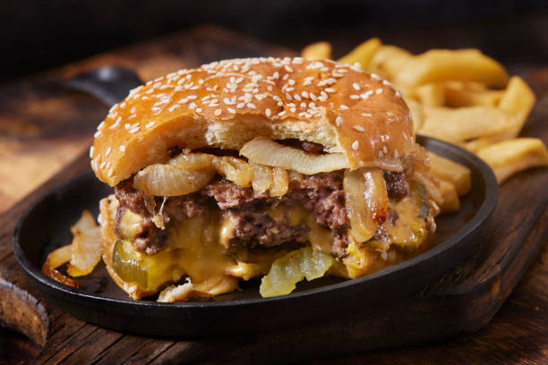 istock The Juicy Lucy Stuffed Cheeseburger with Fried Onions 1387143239