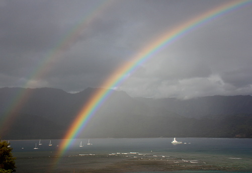 Double rainbow over Hanalei Bay