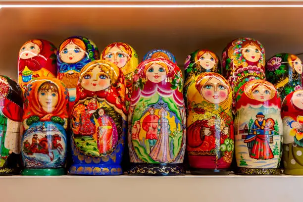Photo of Colorful Russian matreshka dolls for sale