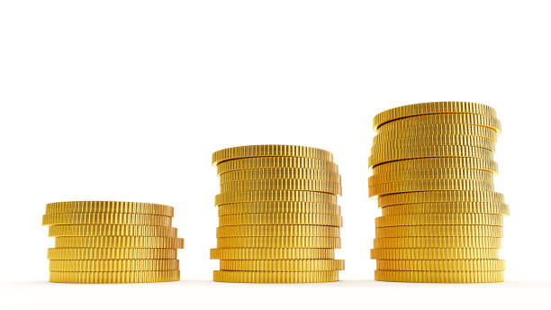 istock finance concept, stack of golden coins isolated on white background, 1387147629