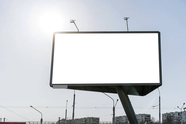 istock Empty commercial banner with mockup place illuminate with sunray 1387148303