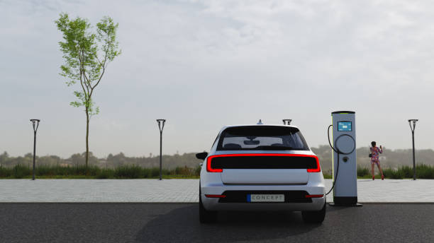 carregamento de veículos elétricos - futuristic car color image mode of transport - fotografias e filmes do acervo