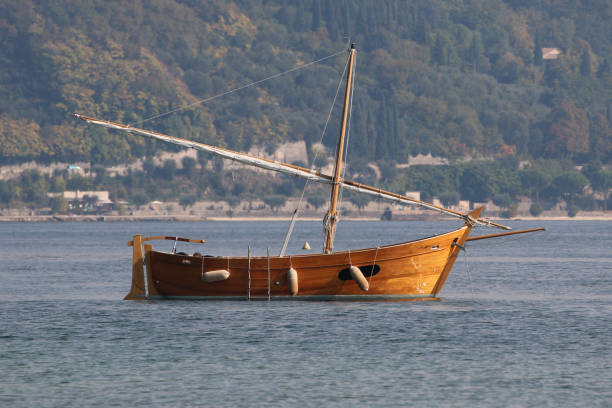Sailboat at anchor on Lake Garda