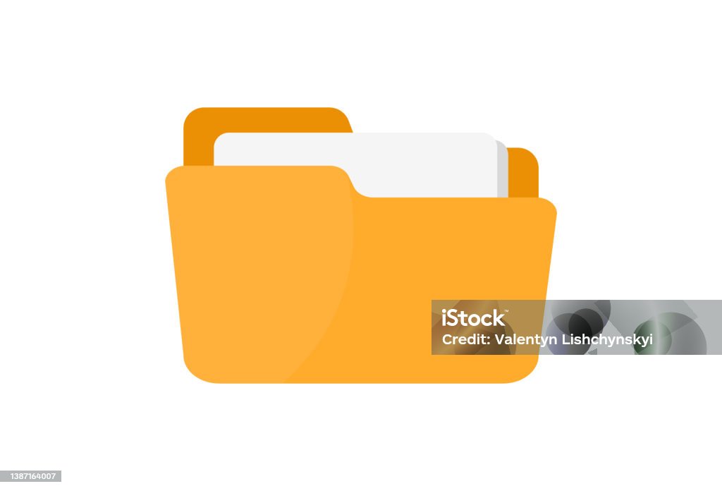 Computer Folder In Flat Style Vector Illustration In Modern Design On ...