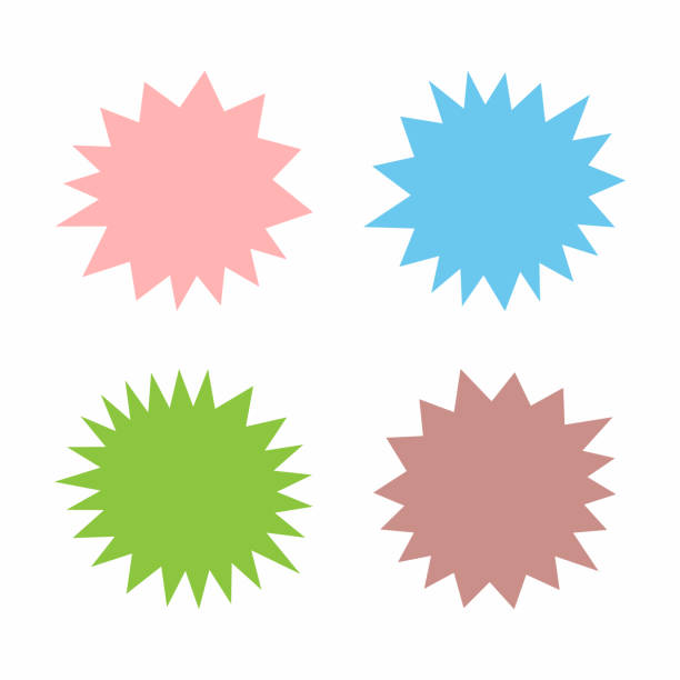 ilustrações de stock, clip art, desenhos animados e ícones de set of isolated starburst. vector illustration. - objeto pontudo