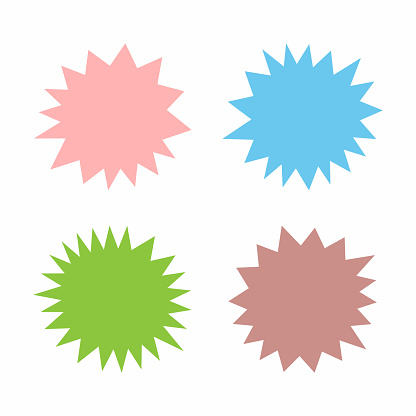 Set of isolated starburst. Vector illustration.