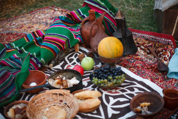 istock Historical reconstruction of Middle Eastern traditional lunch. 1387167167