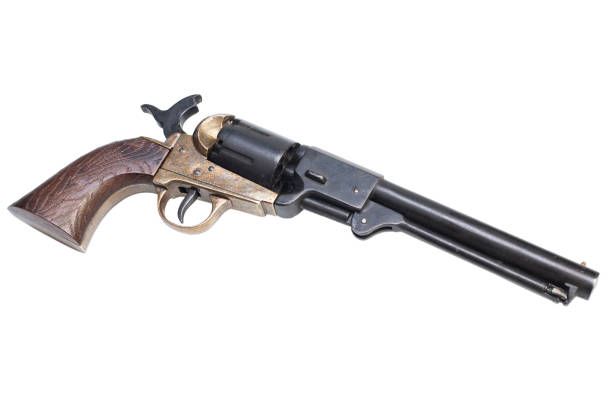 istock Old West Gun - Cocked and Locked Army Revolver 1387167175
