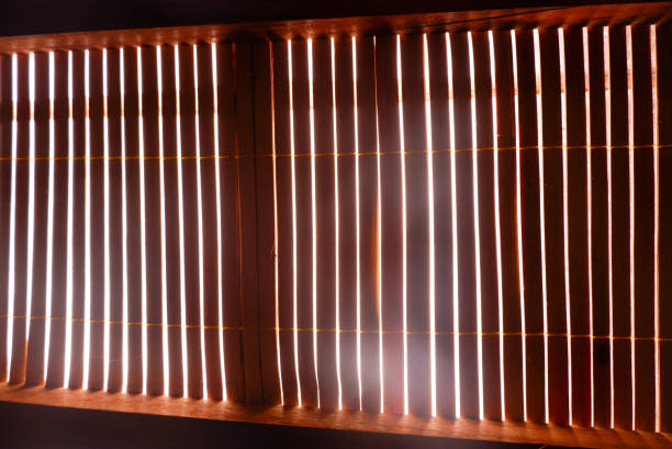 istock Striped wood ceiling to let the sun through 1387172112