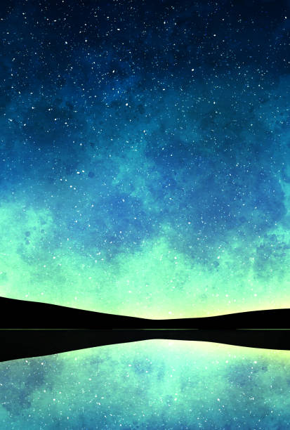 istock Beautiful watercolor night sky background illustration 1387184417