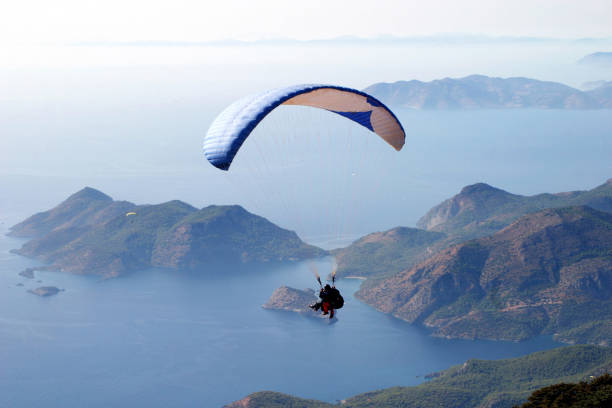 istock Paraglider fly from Mount Babadag 1387185401