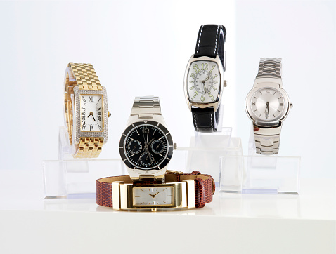 Studio shot of an expensive watches on white background