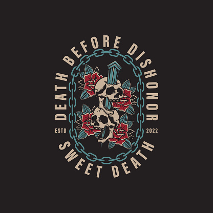 death before dishonor sweet death with old school traditional tattoo style