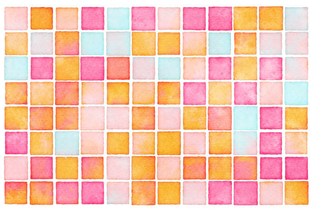 美しい水彩画の正方形のパターンの背景イラスト - background tile イラスト点のイラスト素材／クリップアート素材／マンガ素材／アイコン素材