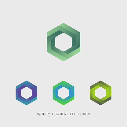 abstract infinity gradient hexagon pattern collection