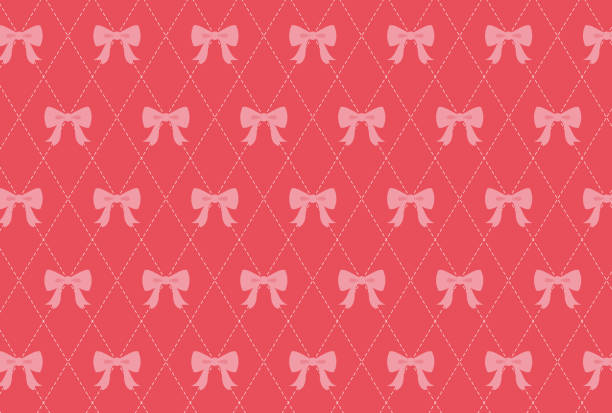 ilustrações de stock, clip art, desenhos animados e ícones de seamless pattern with ribbons and stitches for banners, cards, flyers, social media wallpapers, etc. - abstract backgrounds bow greeting card