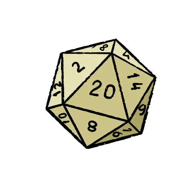 Vector illustration of Cartoon dice for fantasy dnd and rpg Board game