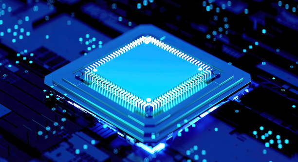 istock 3D rendering of cyberpunk AI. Circuit board. Technology background. Central Computer Processors CPU and GPU concept. Motherboard digital chip. Tech science background. 1387211777