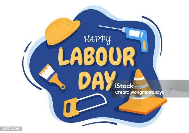 Happy Labor Day From People Of Various Professions Different Background And Thanks To Your Hard Work In Flat Cartoon Illustration For Poster向量圖形及更多幸福圖片