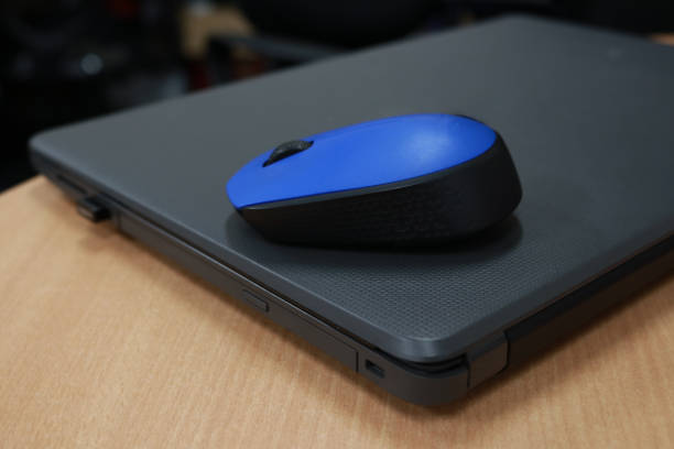 istock Wireless mouse, usually used for laptops or computers during meetings or presentations 1387213008