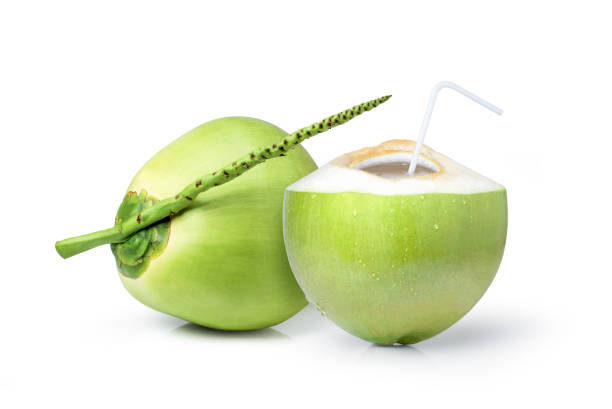 istock Young green coconut fruit 1387217466