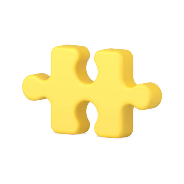 żółty element układanki 3d ikona ilustracja wektorowa - jigsaw piece three dimensional three dimensional shape jigsaw puzzle stock illustrations