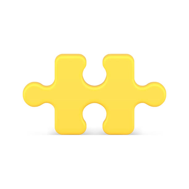 illustrazioni stock, clip art, cartoni animati e icone di tendenza di giallo puzzle pezzo 3d icona illustrazione vettoriale - variation meeting work tool isolated