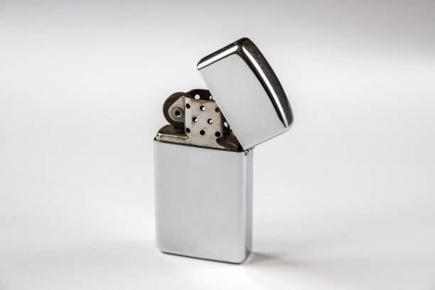 istock Old vintage lighter isolated on a white background 1387219771