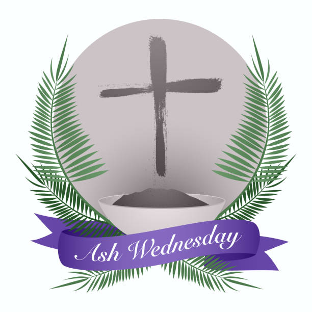 Ash Wednesday Icon Ash Wednesday Icon, the period preceding Easter that in the Christian Church is devoted to fasting lent season stock illustrations