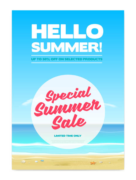 istock Hello Summer Special Sale Advertising Poster Background 1387237967