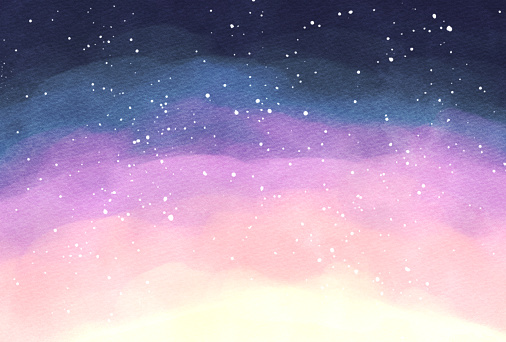 Beautiful watercolor night sky background illustration