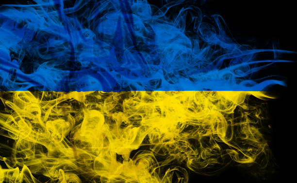 istock Flag of Ukraine in smoke 1387240665