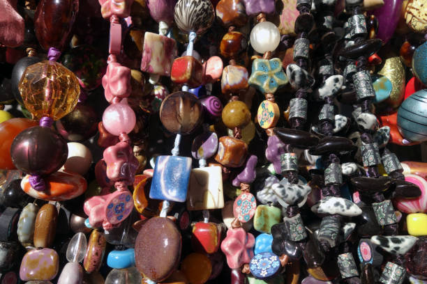 istock Color wooden beads close-up. 1387241706