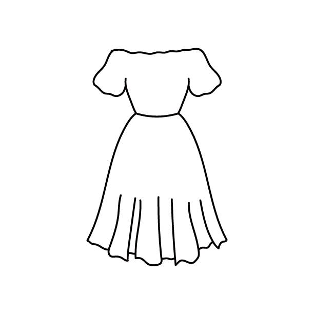 dress clipart black and white Clothes - Clothing Dress Clipart Black White Stock