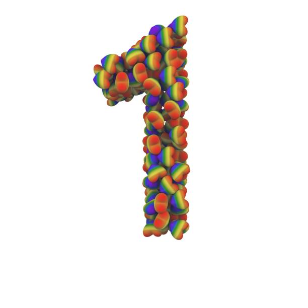 istock Rainbow Love Hearts Font Number 1 1387246888