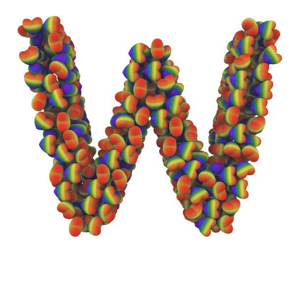 istock Rainbow Love Hearts Font Letter W 1387247000